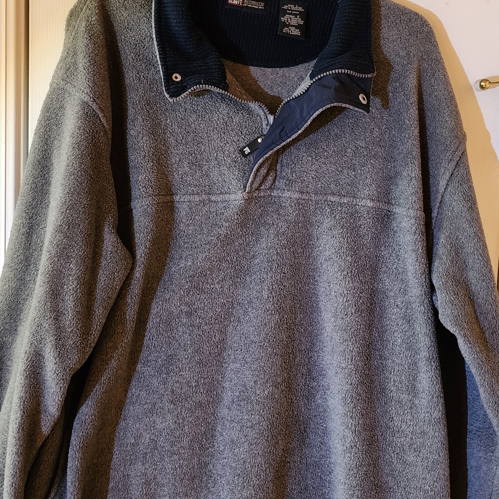 Gray Faded Glory Quarter-Zip Fleece Pullover